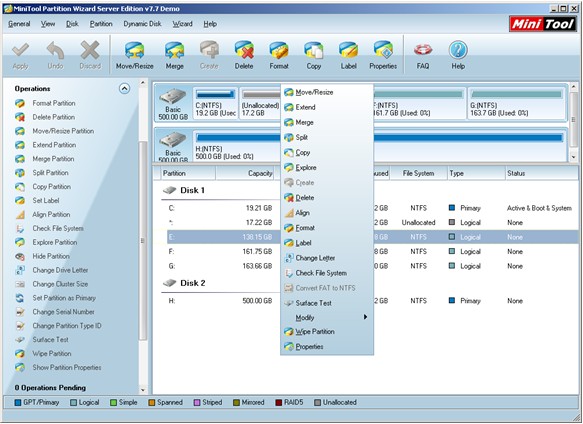 volume manager windows 2003 server