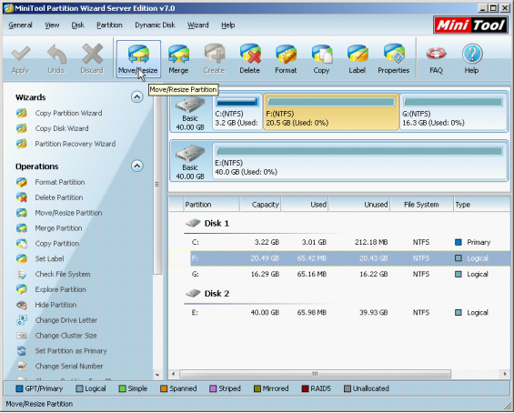 volume manager windows 2003 server