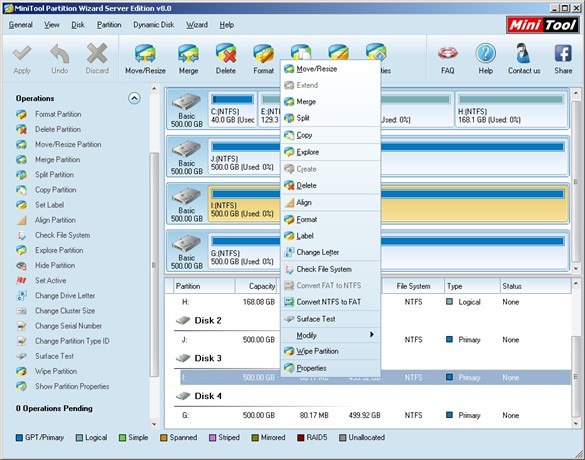 Partition manager server 2003