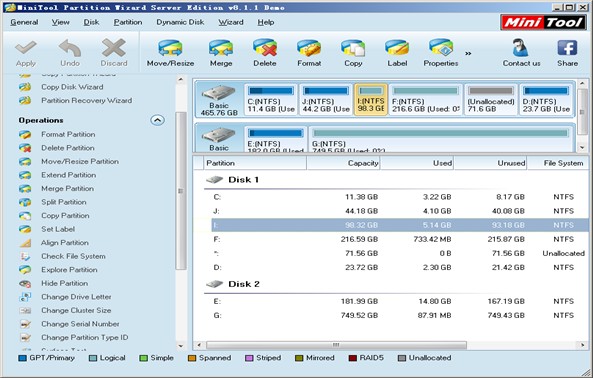 Partition manager for Windows Server 2003