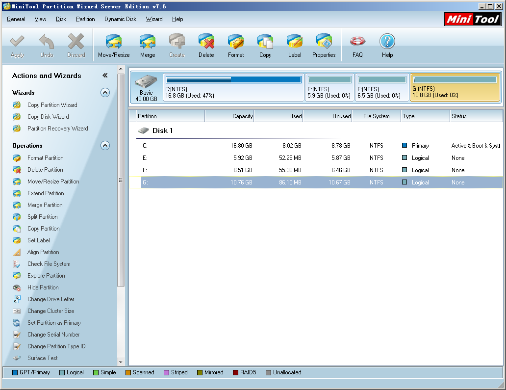 Windows Server Partition Manager