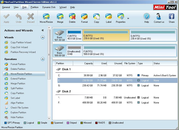 windows 2003 volume manager