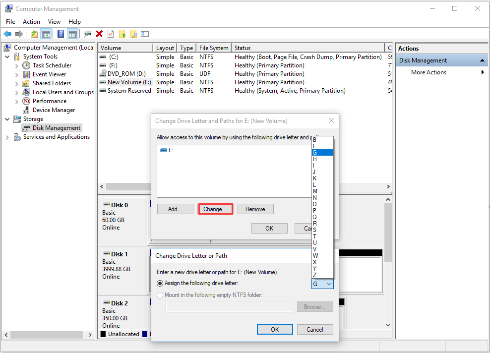 assign a drive letter for external hard drive